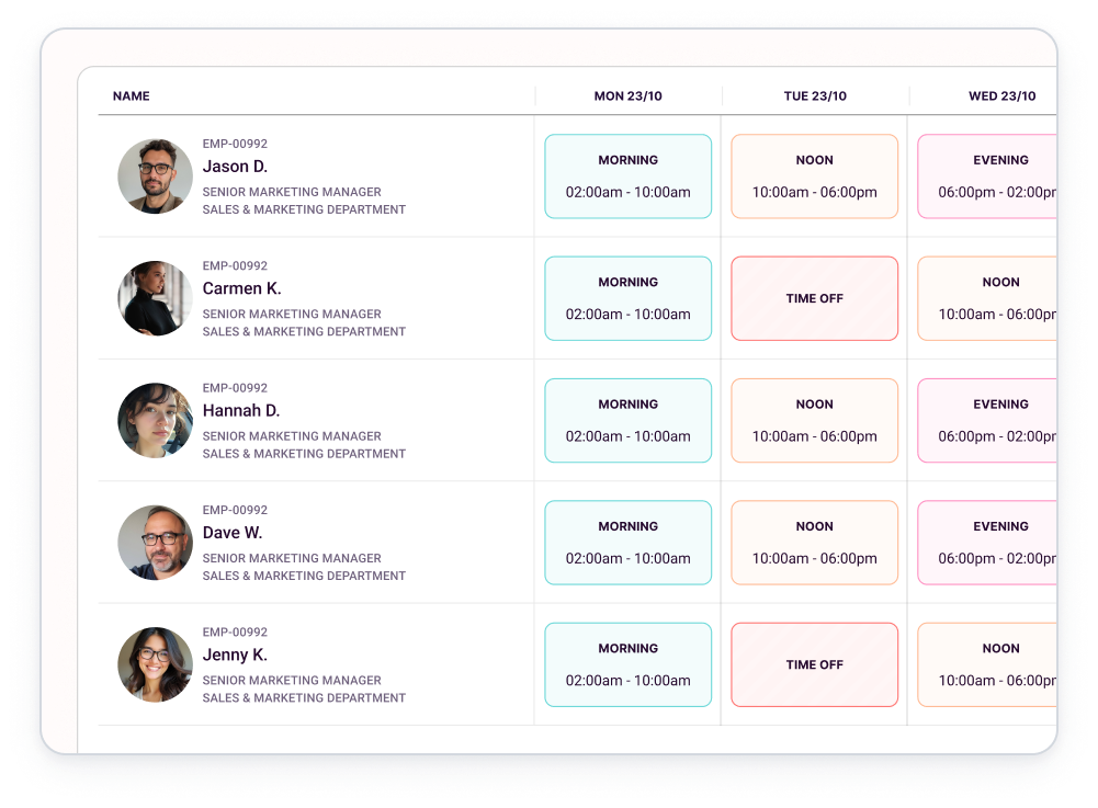 Set Up Tailored Shift Schedules